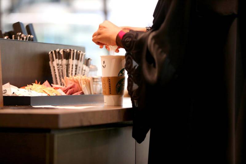 The refurbished Starbucks at Al Wahda Mall, Abu Dhabi. Fatima Al Marzooqi / The National.



