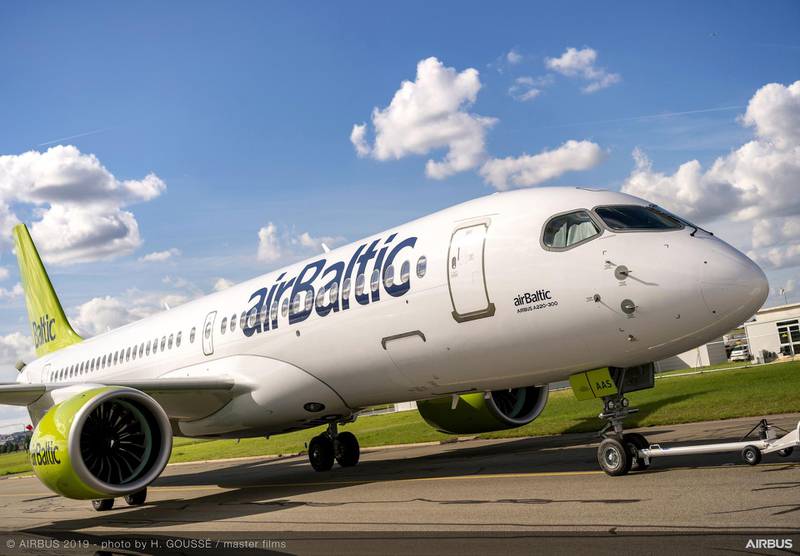 An Airbus A220-500 on display at the Paris Airshow 2019. Courtesy: Airbus