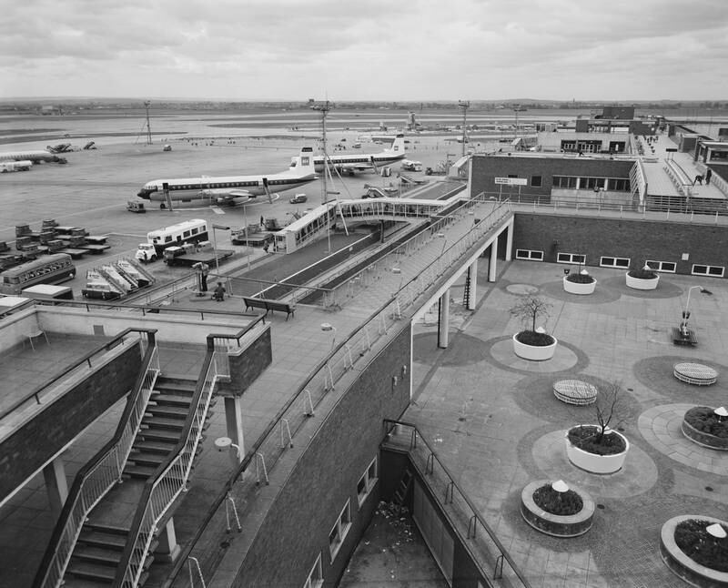 Passenger terminal gates at Heathrow in 1966.