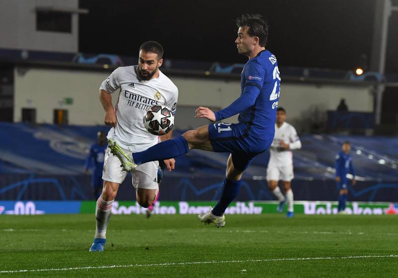 Dani Carvajal – 6. Looked pained when he clashed knees with Chilwell, and was not visibly comfortable in his wing-back role before he was taken off in the second half. Getty