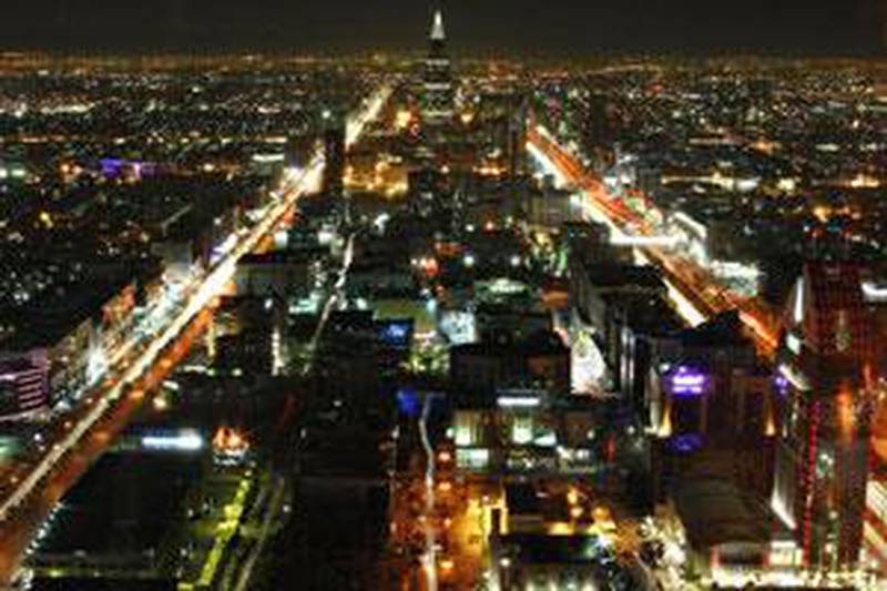 Riyadh by night: Saudi Arabia will have to burn more crude oil reserves to satisfy an urgent need for added power capacity.