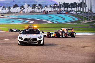 Safety car leads the field during the race. Getty
