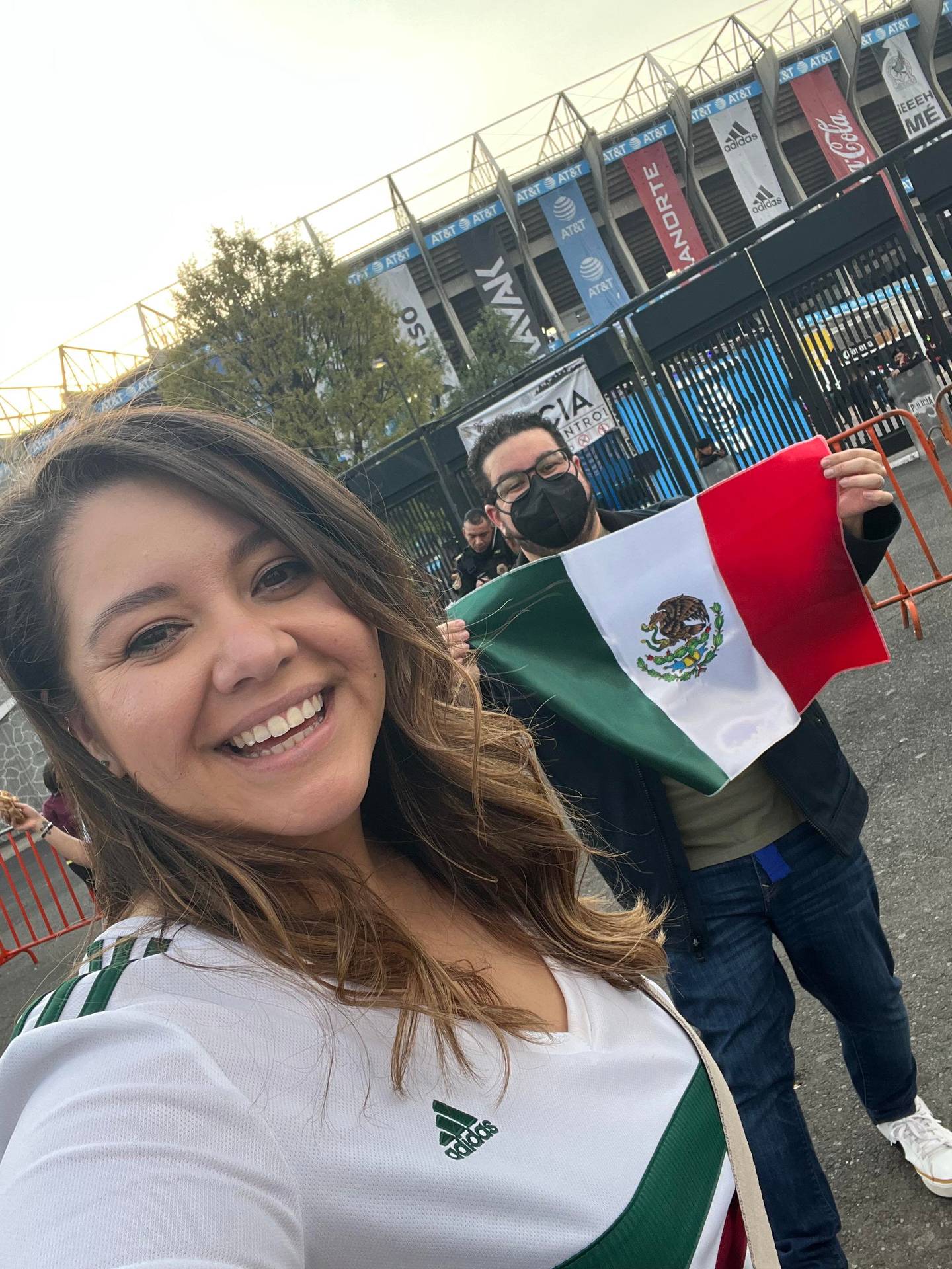 Mexico fans Laurie and Danny Navarro, who live in Washington DC.