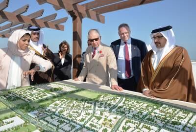 Prince Charles during a visit to the Tubil Bay regeneration project in Bahrain, in 2016. Getty