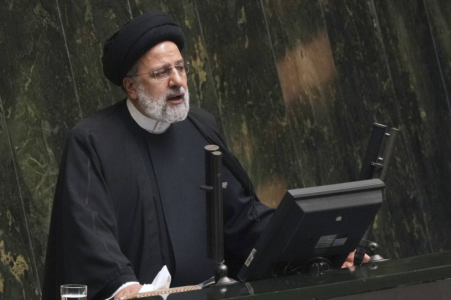 Iranian President Ebrahim Raisi blamed 'the enemy' for the poisonings. AP 