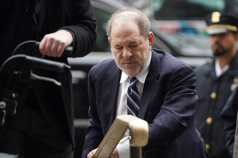 Film producer Harvey Weinstein arrives at  New York Criminal Court during his ongoing sexual assault trial in the Manhattan borough of New York City, New York, U.S., February 13, 2020. REUTERS/Carlo Allegri