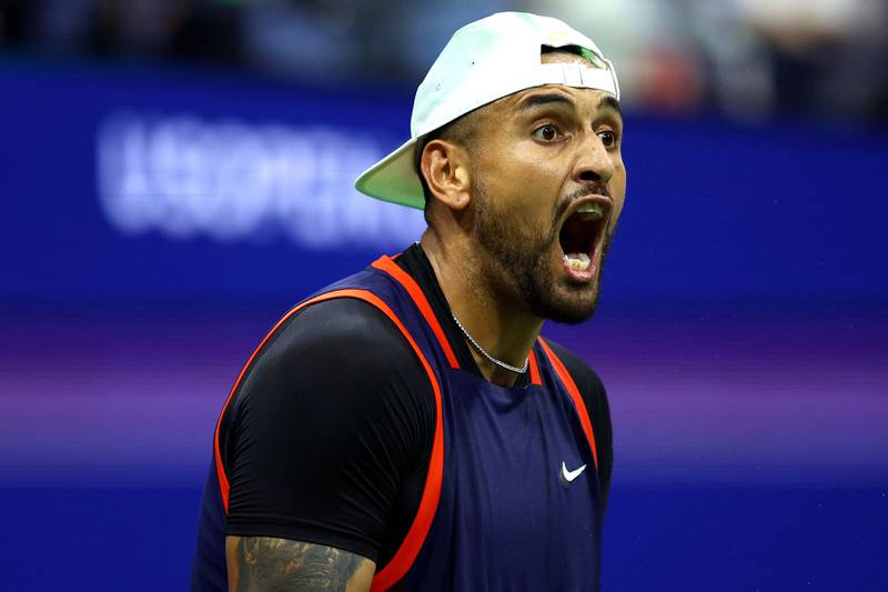 Kyrgios spent a lot of his time on the court yelling. Getty Images / AFP