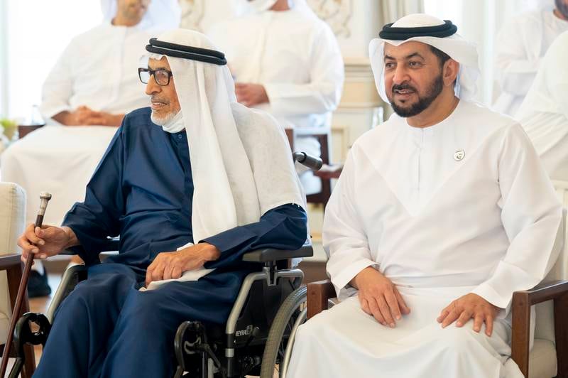 Saeed Al Otaiba and Sheikh Hamdan bin Zayed, Ruler’s Representative in Al Dhafra Region, attend the event. Photo: Presidential Court

