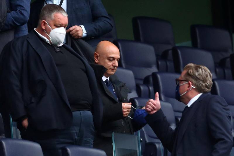 Tottenham Hotspur chairman Daniel Levy takes his seat in the director's box. AFP
