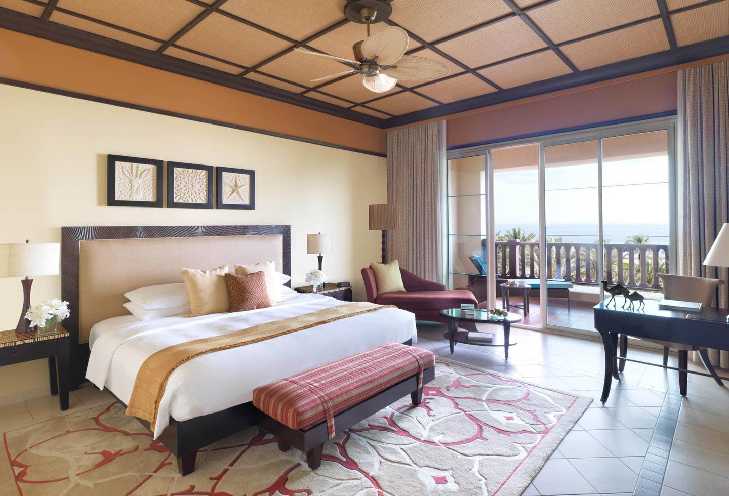 Rooms are spacious and offer views overlooking the pool and the beach