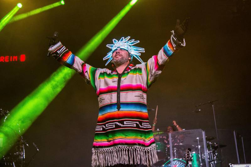 The event also saw the return of the British group Jamiroquai, who played their first gig in the US since 2005. Amy Harris / Invision / AP
