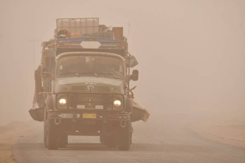 Drivers were forced to slow down in Nasiriyah. AFP
