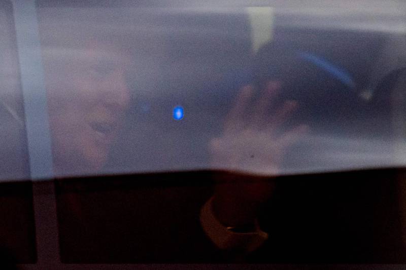 Former US president Donald Trump leaves the Hyatt Regency hotel in Orlando after returning to the political spotlight at CPAC. AFP