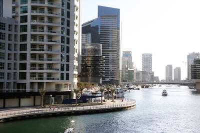 DUBAI, UAE. November 10, 2014 - Stock photograph of buildings in Dubai Marina in Dubai, November 10, 2014. (Photos by: Sarah Dea/The National, Story by: Standalone, Stock)