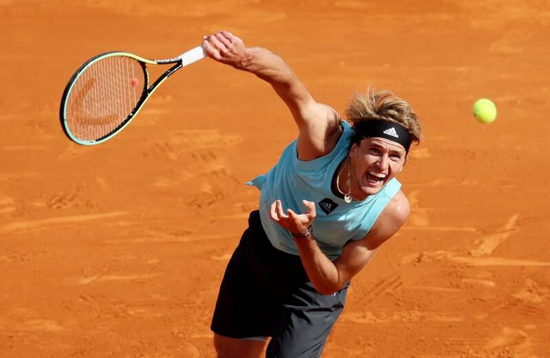 Germany's Alexander Zverev in action during his third-round win against Spain's Pablo Carreno Busta at the Monte Carlo Masters. Reuters