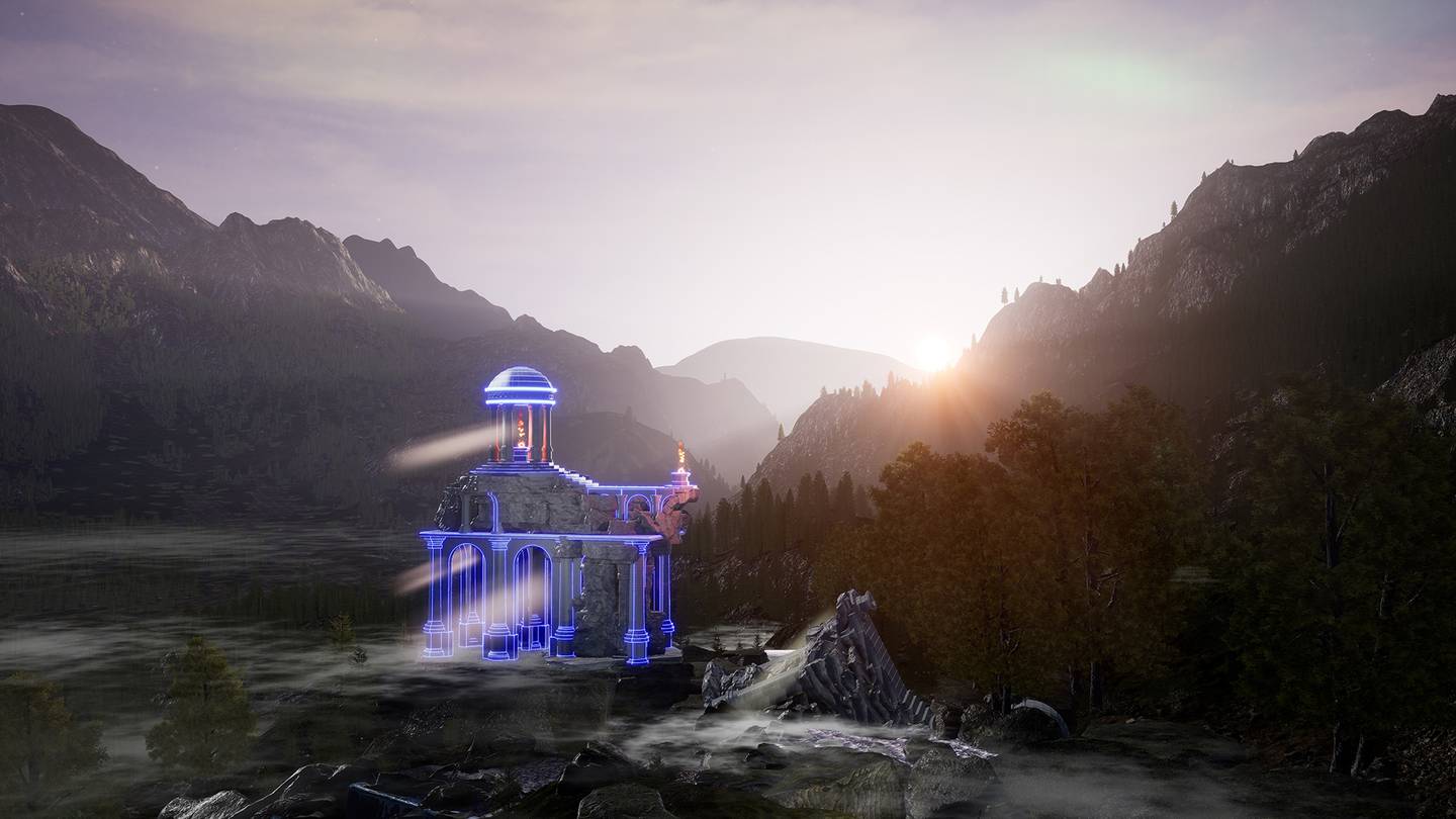 'The Shrine' in 'Nepenthe Valley' by Lawrence Lek.  Photo: Horizons (So-Far x Aora)