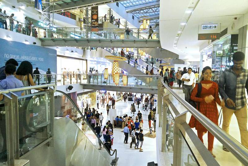 India's retail sector is expected to grow by 12 to 13 per cent annually to reach 55 trillion rupees n the April 2018 to March 2019 financial year, according to KPMG. Subhash Sharma for The National