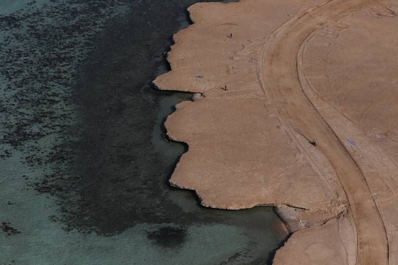 Aerial view of the prologue, in Yanbu, Saudi Arabia. Reuters