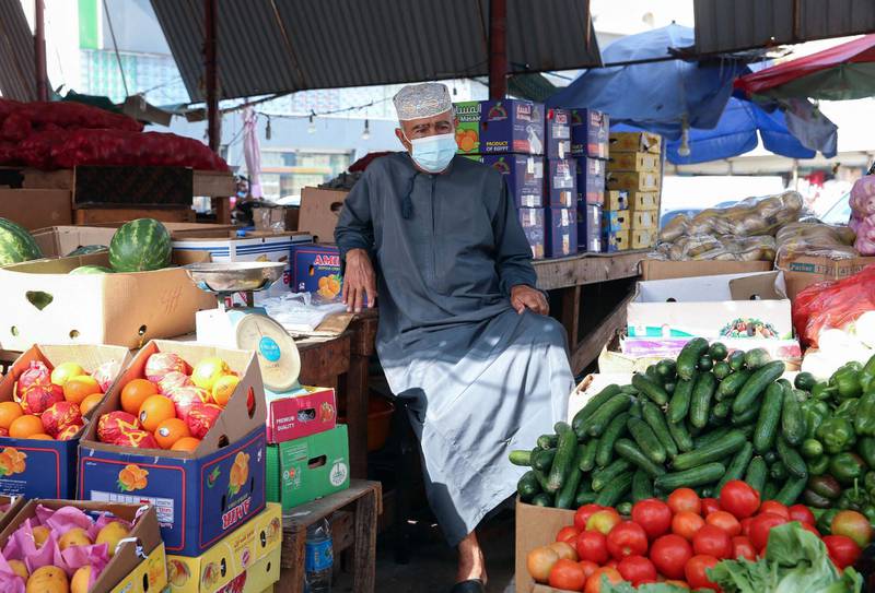 A vendor sells fresh produce at Al Mawaleh market in Oman's capital Muscat, ahead of Ramadan. AFP