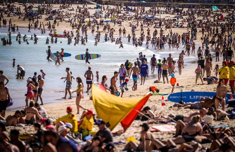 People visit Bondi beach in Sydney. AFP