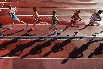 Competitors compete in the Men’s 10000m race during day one of the European Athletics U23 Championships. Joosep Martinson / Getty Images July 9, 2015