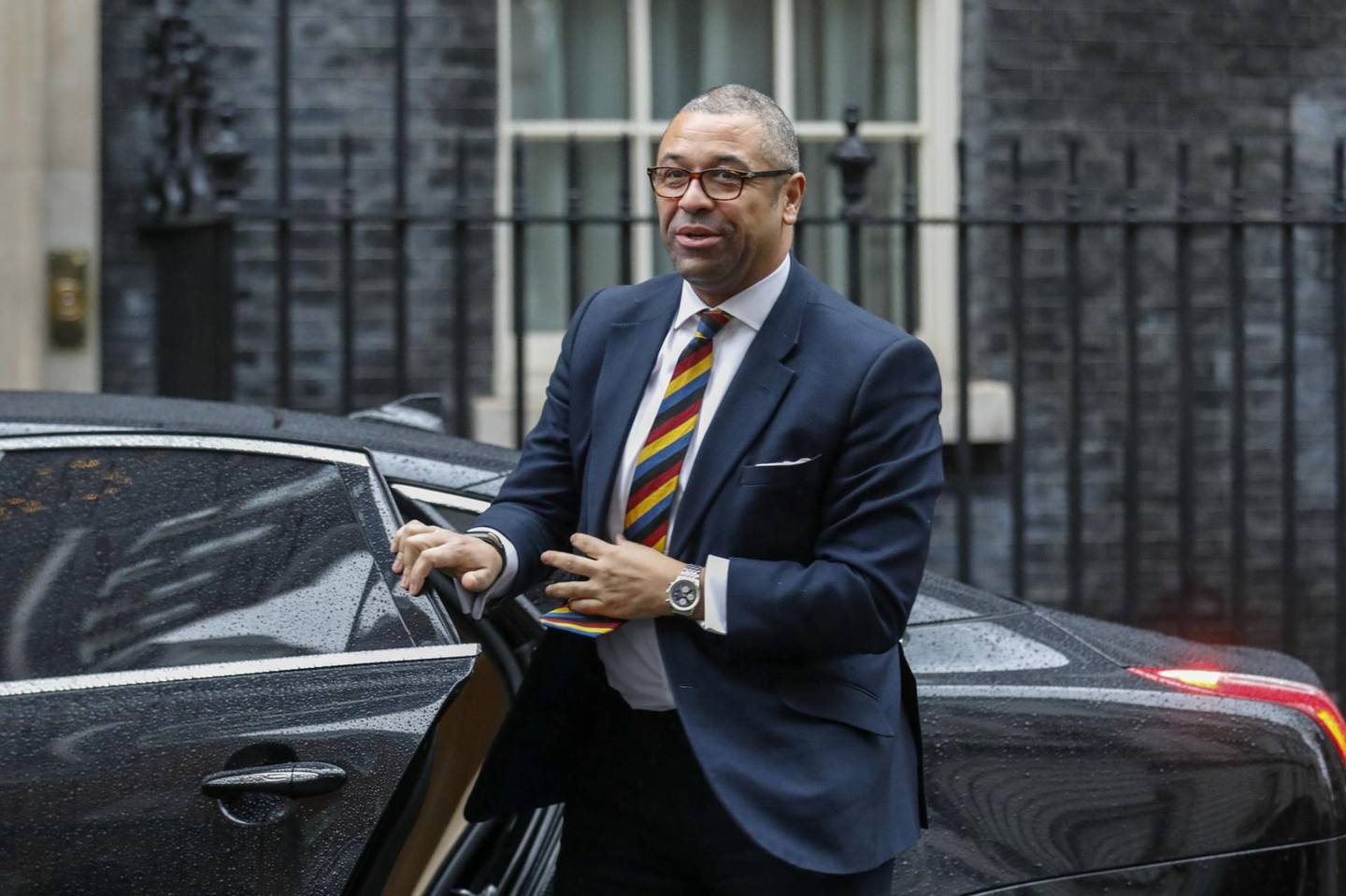 James Cleverly, chairman of the Conservative Party, arrives for a meeting of cabinet minsters at number 10 Downing Street in London, U.K., on Tuesday, Dec. 17, 2019. Boris Johnson will change the law to ensure the Brexit transition phase is not extended, setting up a new cliff-edge for a no-deal split with the European Union at the end of next year. Photographer: Luke MacGregor/Bloomberg