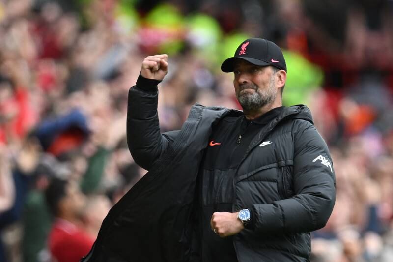 Liverpool manager Jurgen Klopp celebrates after Mane's goal. AFP