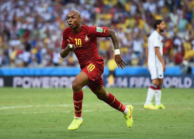 Andre Ayew played at the 2014 World Cup in Brazil with Ghana. Laurence Griffiths / Getty Images
