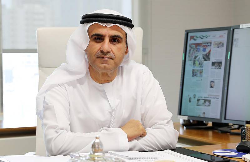 ABU DHABI , UNITED ARAB EMIRATES , JUNE 19 – 2018 :- Ali Bin Tamim , Head of Abu Dhabi Media at his office in Abu Dhabi.  ( Pawan Singh / The National )  For News. Story by Shareena