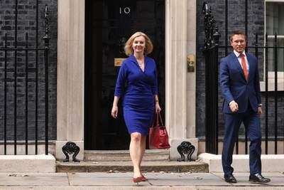 Liz Truss, appointed as the new foreign secretary, leaves 10 Downing Street in September. Getty Images
