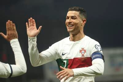 Cristiano Ronaldo celebrates after scoring Portugal's second goal. AP