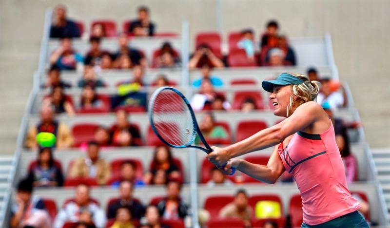 Maria Sharapova playing at the China Open in 2012. EPA