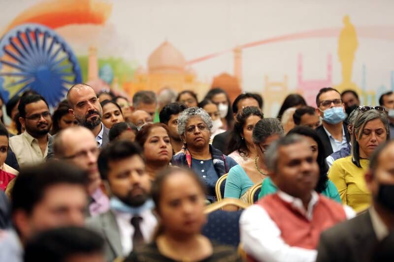 Crowds listen to Sadhguru, an Indian mystic, speak about the need to act now to prevent soil degradation that will result in a dangerous slide in food production in 50 years. 