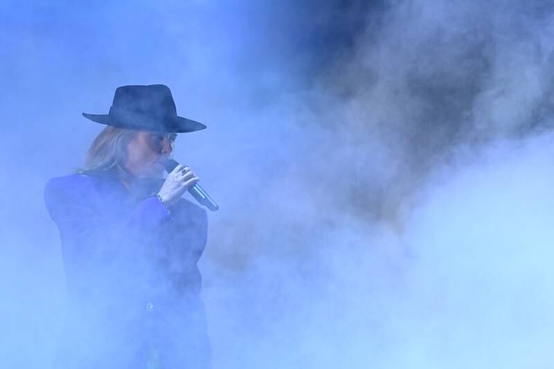 An atmospheric moment from Roisin Murphy's set on the West Holts Stage. Getty Images
