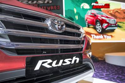 DUBAI, UNITED ARAB EMIRATES, 13 May 2018 - The unveiling  of the new Toyota SUV Rush at Palazzo Versace, Dubai. Leslie Pableo for The National