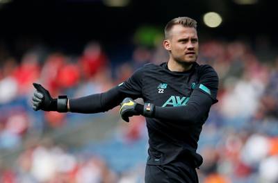 Liverpool goalkeeper Simon Mignolet during the warm-up before the match. Reuters