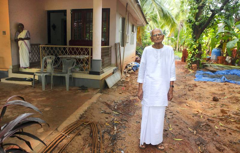 10 Aug 2017 - Payannur , INDIA. V. P. Appukutta Puduval, 94, stands in the garden of  his house in Kerala.(Subhash Sharma for The National)