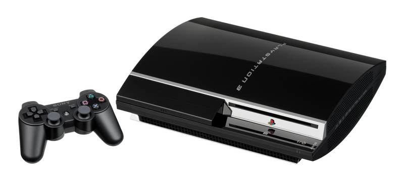 The Sony PlayStation 3 (PS3) video game console, first released in 2006 as the successor to the PlayStation 2. This model is the CECHA01, one of the first two models released. It features a 60GB hard drive, hardware-based backwards compatibility with PS2 games and flash memory card readers. Wikipedia Commons