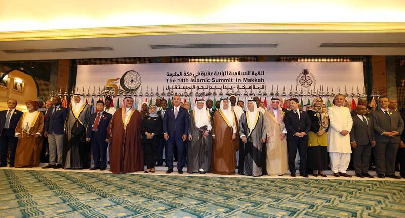 OIC foreign ministers pose for a family photo during a preparatory meeting for the GCC. Reuters