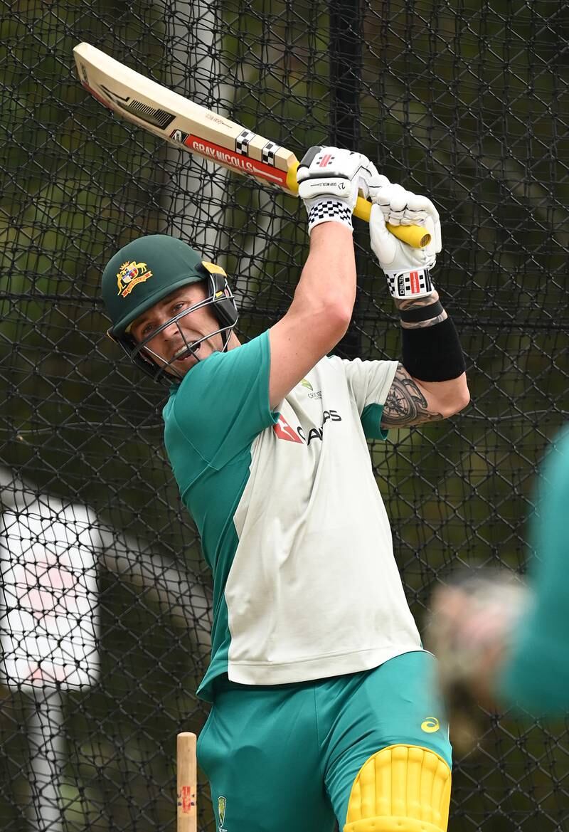 Ben McDermott of Australia bats during a training session in Melbourne. Getty
