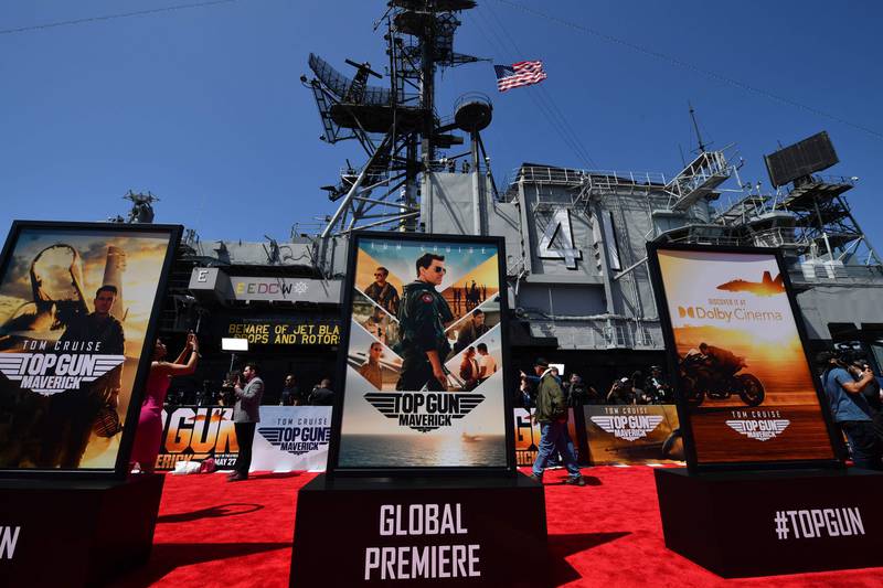 The world premiere of 'Top Gun: Maverick' took place aboard the USS Midway in San Diego, California on May 4, 2022. AFP