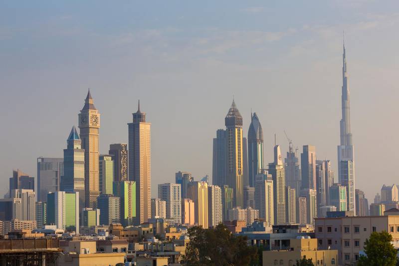 Skyscrapers along Sheikh Zayed Road, skyline from Jumeirah, Jumeirah, Dubai, United Arab Emirates. Getty Images