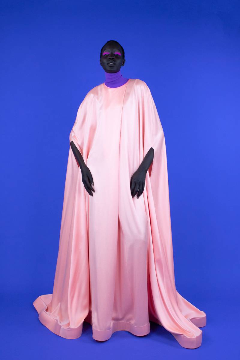 An ecclesiastical robe in pink silk by Roksanda