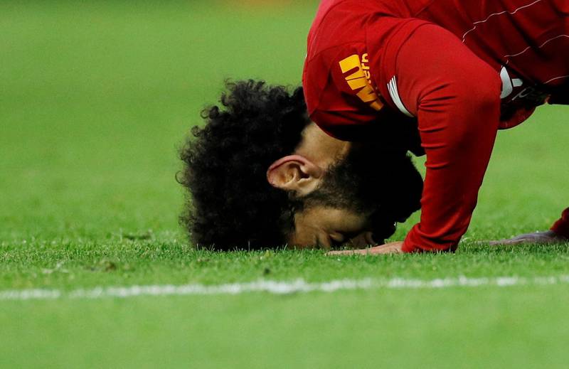 February 01, 2020, Liverpool 4 Southampton 0:  Mohamed Salah celebrates scoring the third. Reuters