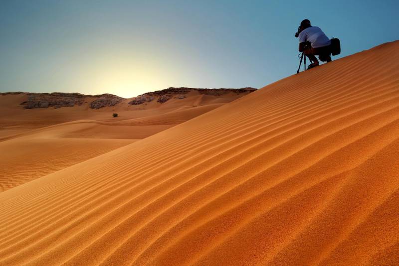 Shooting Sunrise at Hatta Desert Dubai.