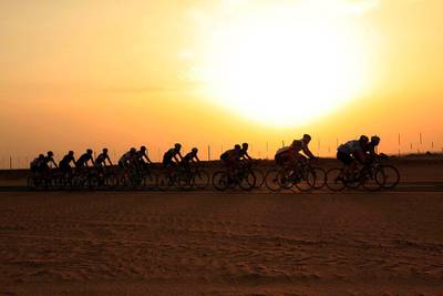 Dubai, United Arab Emirates- July 20, 2012; Amatuers Cyclists in  Dubai  . (  Satish Kumar / The National ) For News