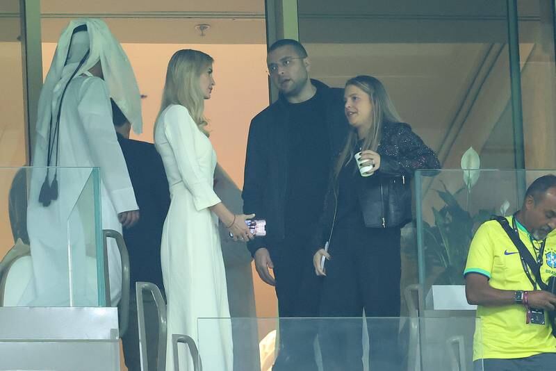 Ivanka Trump, left, during the Fifa World Cup Group G match between Brazil and Serbia at Lusail Stadium in Qatar.