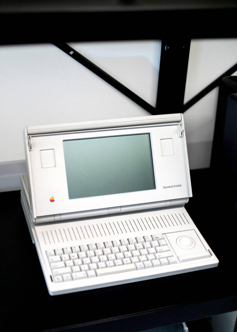 DUBAI, UNITED ARAB EMIRATES. 3 NOVEMBER 2019. Macintosh Portable on display in Jimmy Grewal’s Apple collection.Jimmy Grewal previously worked as the Program Manager on Microsoft's Mac Internet Explorer team and is currently a director of Elcome International.(Photo: Reem Mohammed/The National)Reporter:Section: