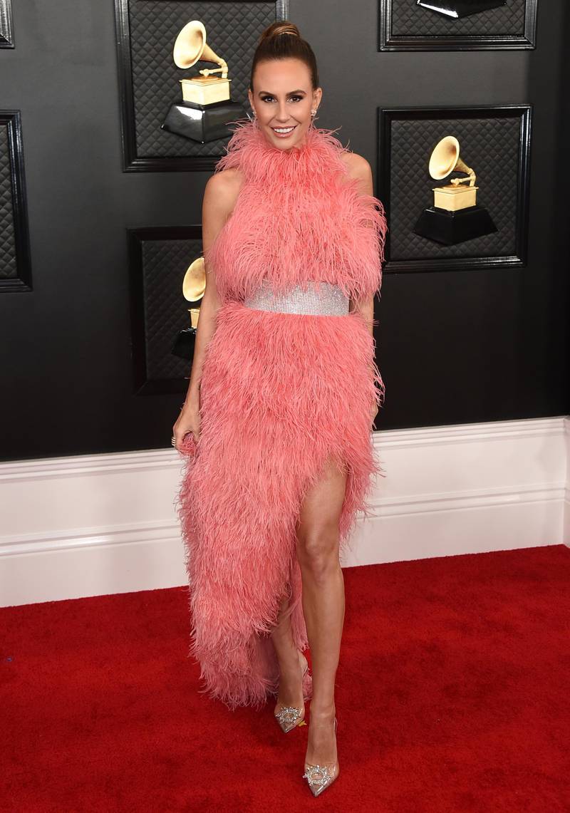 Keltie Knight wears The Attico as she arrives at the 62nd annual Grammy Awards at the Staples Center on Sunday, Jan. 26, 2020, in Los Angeles. AP