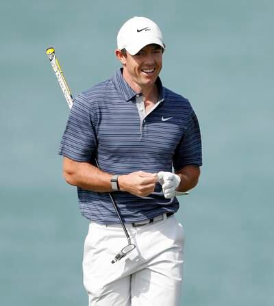 Rory McIlroy during a practice round ahead of the Abu Dhabi HSBC Championship at Yas Links Golf Course. Getty